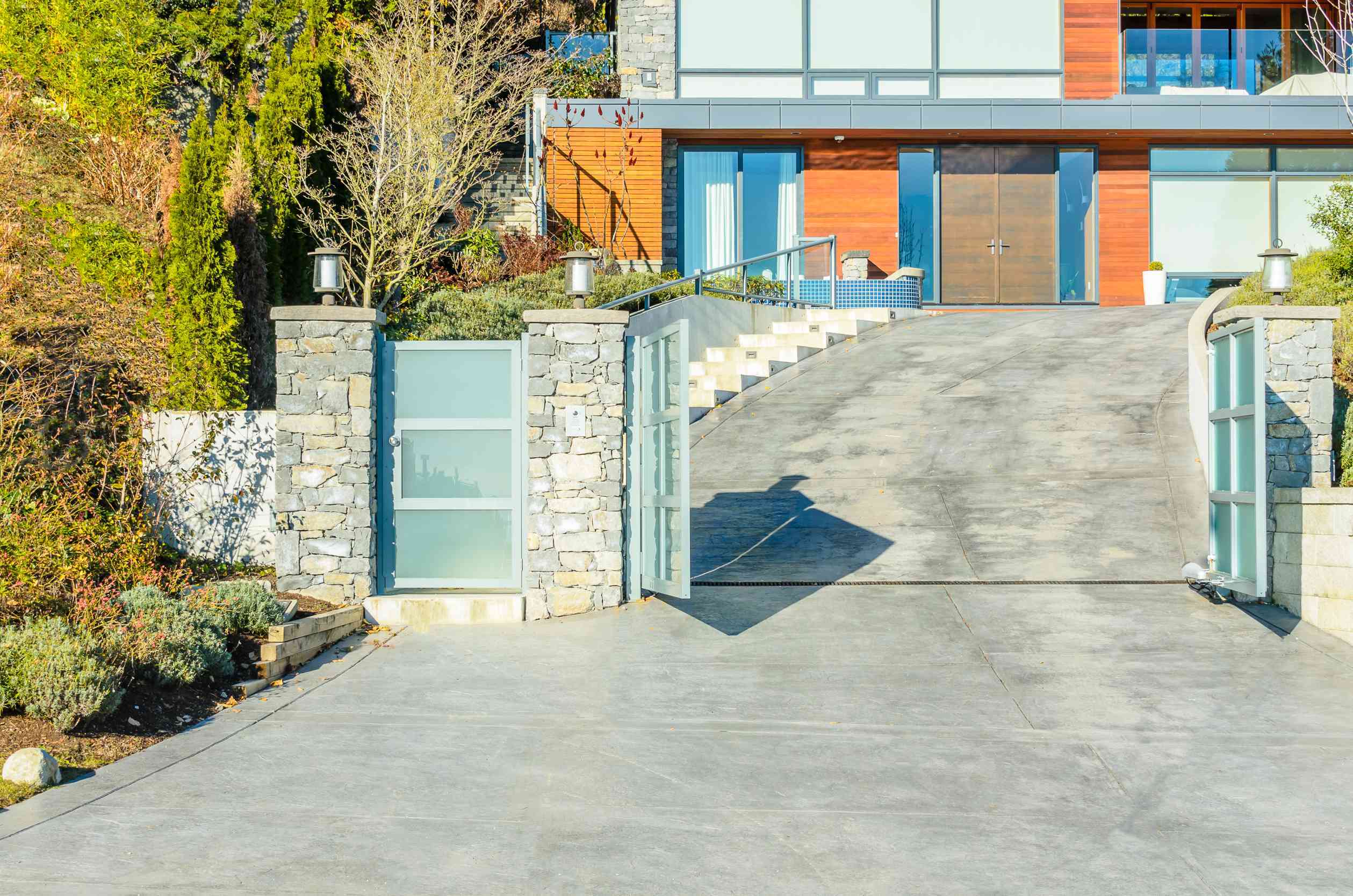 Completed concrete driveway extension for a Biloxi Mississippi property